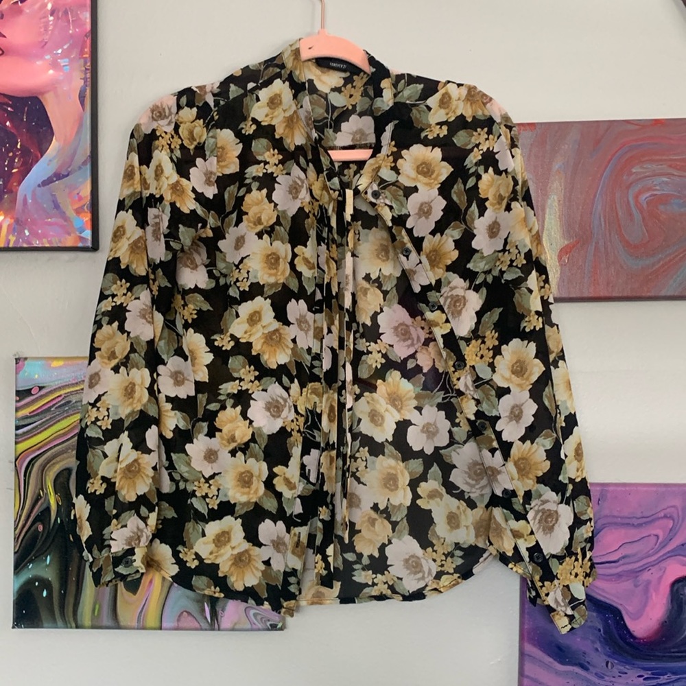Floral button down